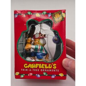 Vintage 1996 Garfield Baseball Christmas Ornament Trim-A-Tree New in Box PAWS